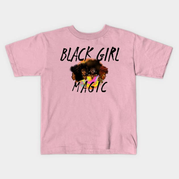 Black Girl Magic Kids T-Shirt by Timzartwork